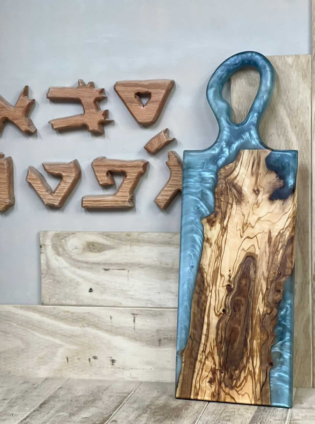 Handcrafted Olive Wood & Ocean-Resin  Board